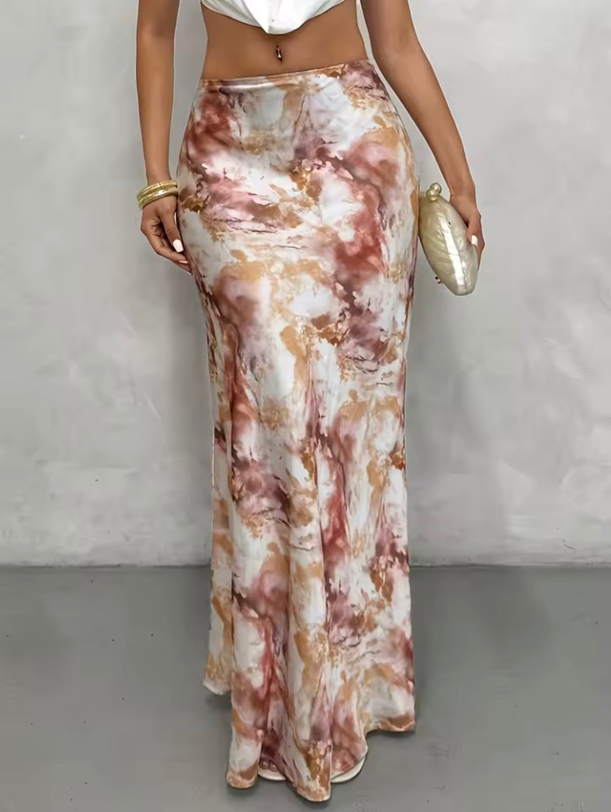 Jupe Maxi Tie-Dye Terracotta — Bohème Luxe