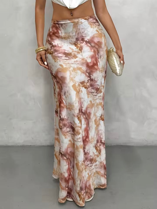 Jupe Maxi Tie-Dye Terracotta — Bohème Luxe