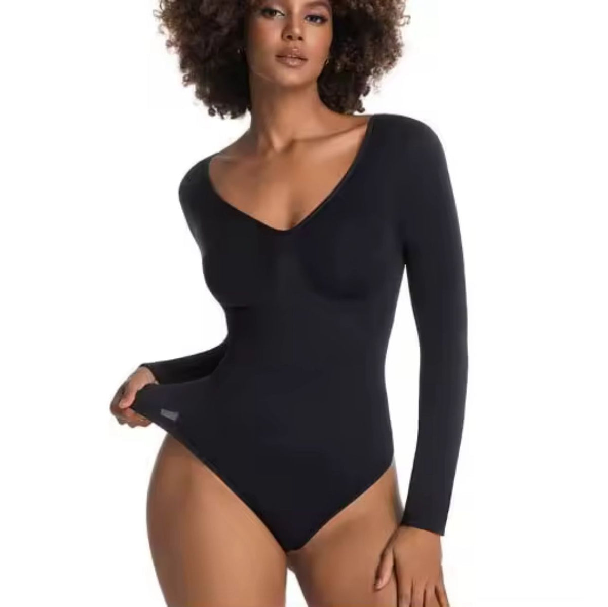 Body Manches Longues Noir — Col Rond