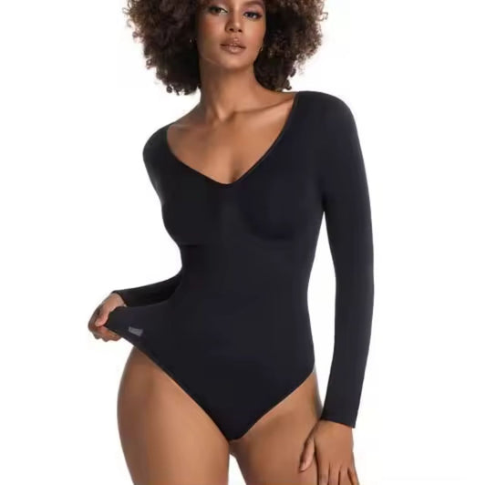 Body Manches Longues Noir — Col Rond