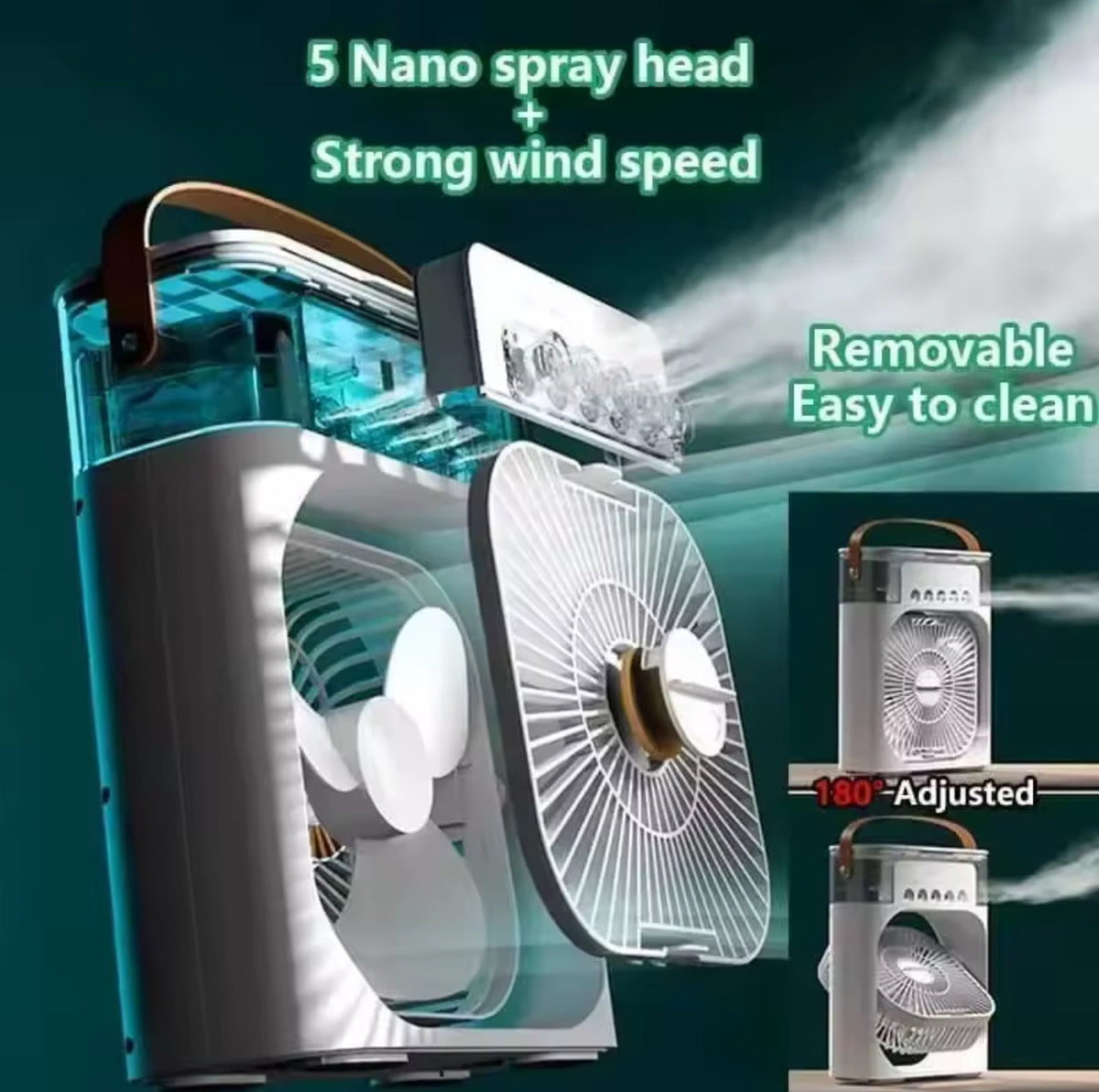 Mini Climatiseur Portable à Brumisation — Ventilateur USB Refroidisseur d'Air