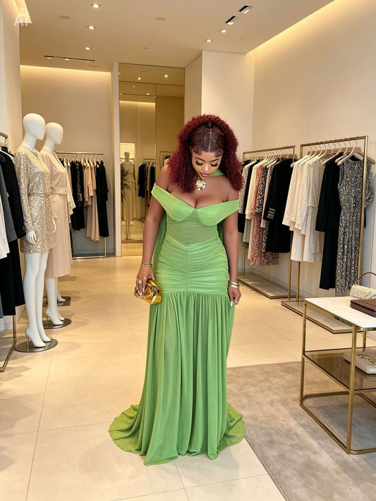 Robe Sirène Vert Lime