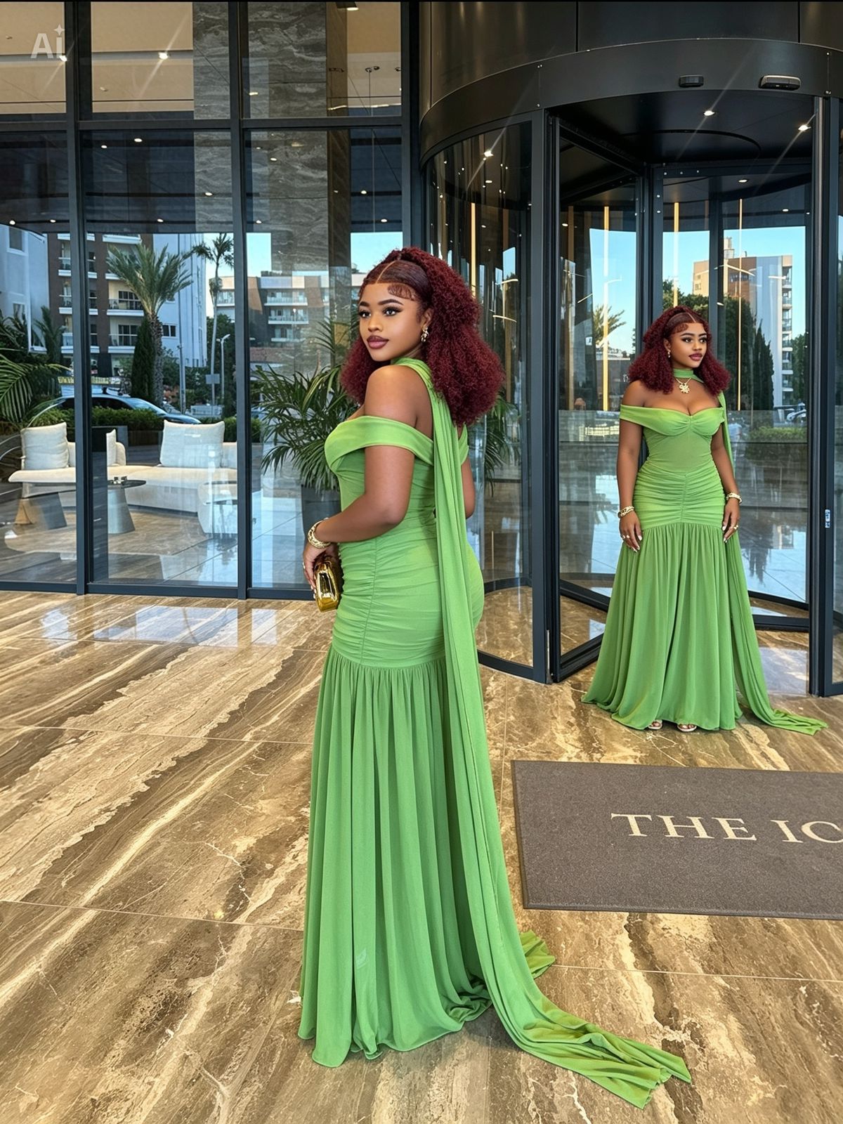 Robe Sirène Vert Lime